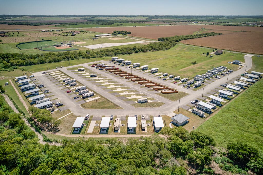 Overhead Image of Itasca Creek RV Park in Itasca, TX Near Hillsboro, TX
