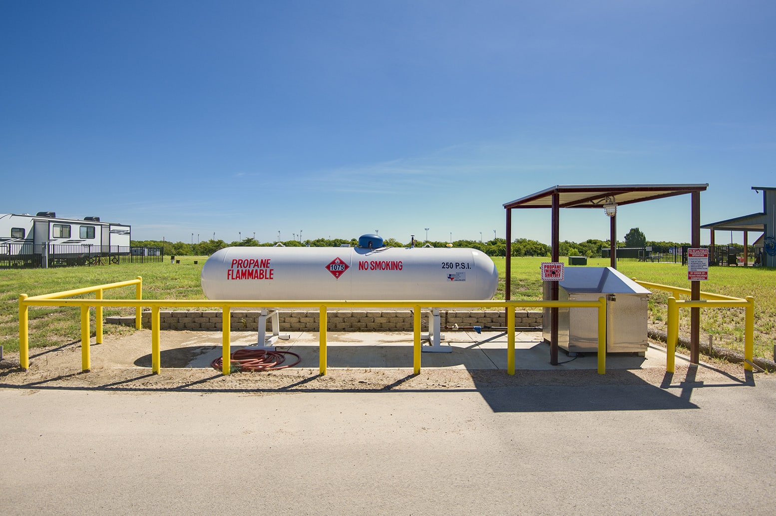 Propane Refill Station at Itasca Creek RV Park in Itasca, TX